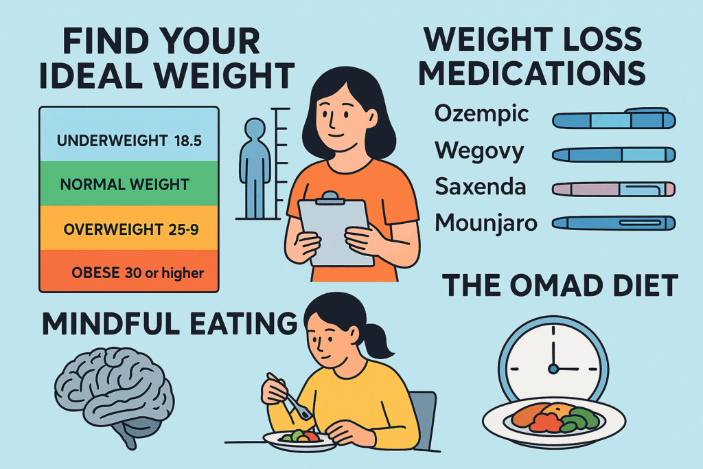 find Ideal Weight calculators written in black colours on gray background